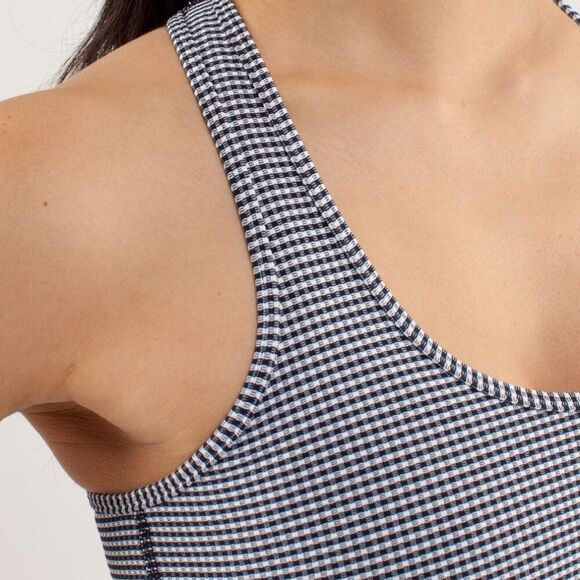 Lululemon Cool Racerback Gingham Inkwell Size 6 - Picture 3 of 7